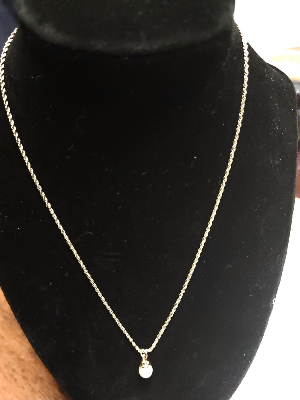 Christian Dior Gold & Pearl Pendant Necklace Mint